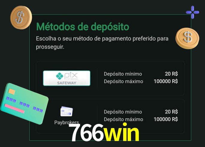 O cassino 766win oferece uma grande variedade de métodos de pagamento